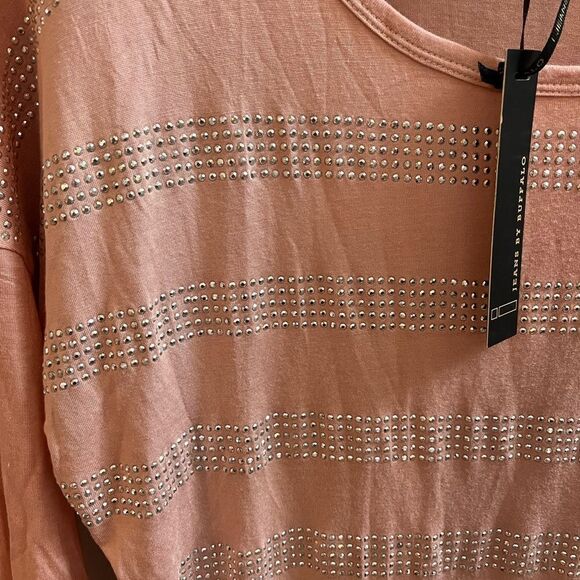 I Jeans by Buffalo Pink Silver Stuffed Long Sleeve Shirt sz L NWT - Picture 2 of 7